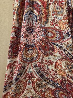 CLEO Petite Paisley Print Smocked Cropped Pants